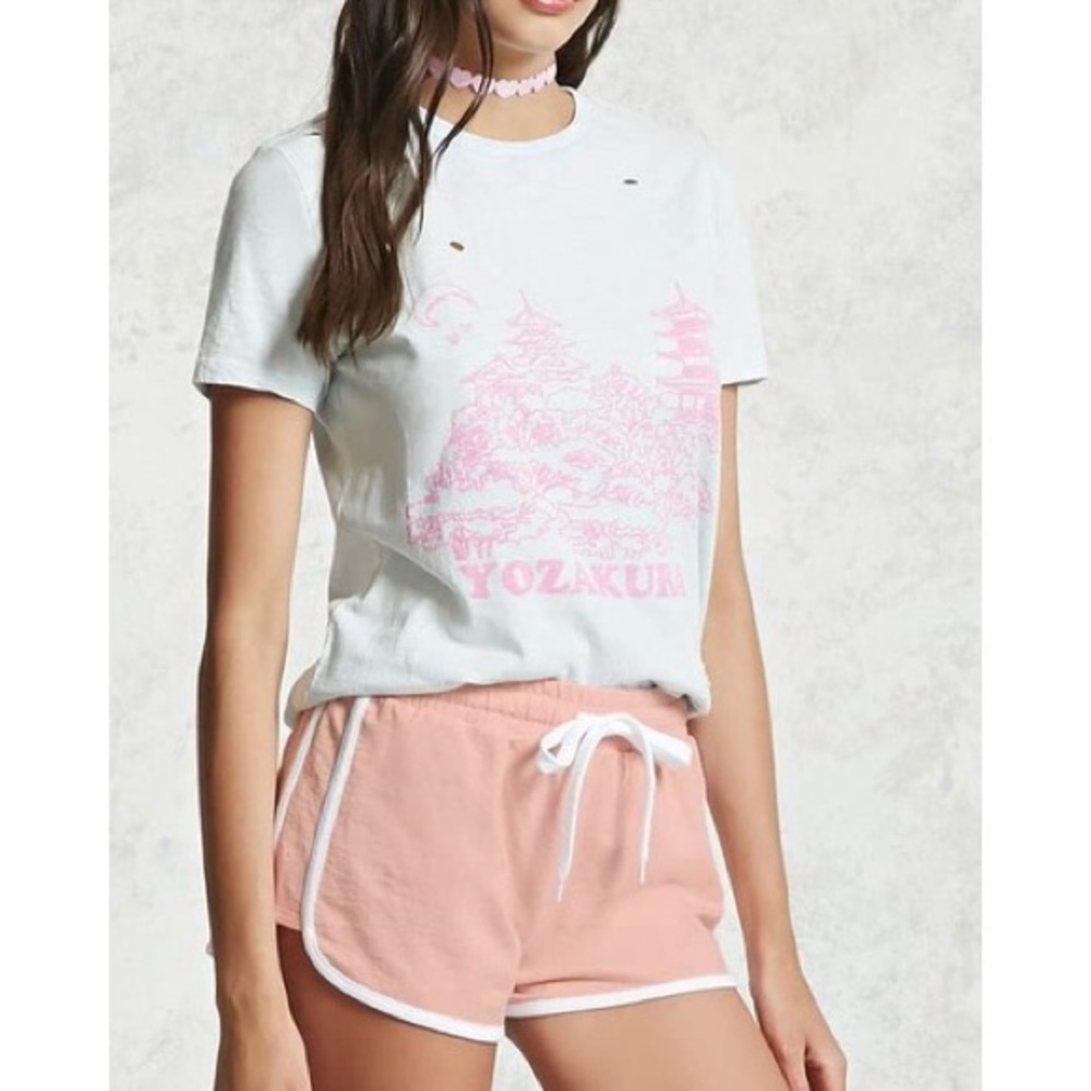 Forever 21 Pink Drawstring Dolphin Shorts